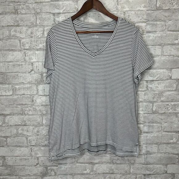 Eddie Bauer Tryout T Shirt XL Black White Short‎ Sleeve Tee Luxe Cotton Modal - Picture 1 of 10